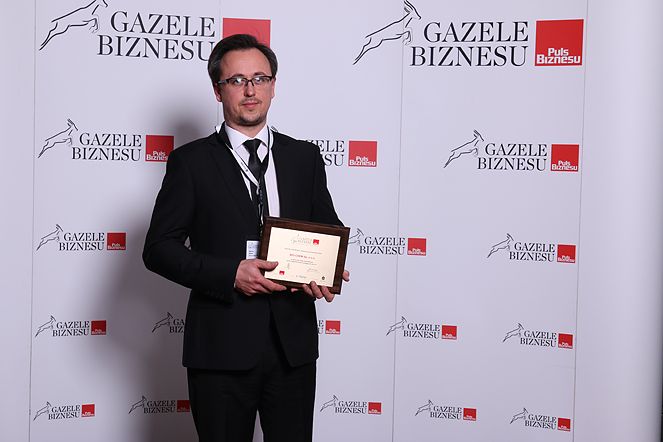 Marcin Śliwa, prezes Bio-Chem Sp. z o.o. na rozdaniu nagrody Gazele Biznesu